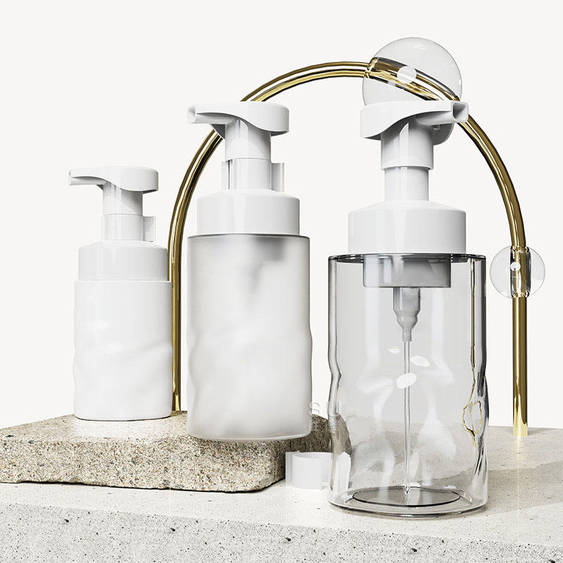 150ml 250ml 300ml 400ml PET Màu hồng khỏa thân Chai xà phòng rửa tay tạo bọt Chai bơm lại bọt