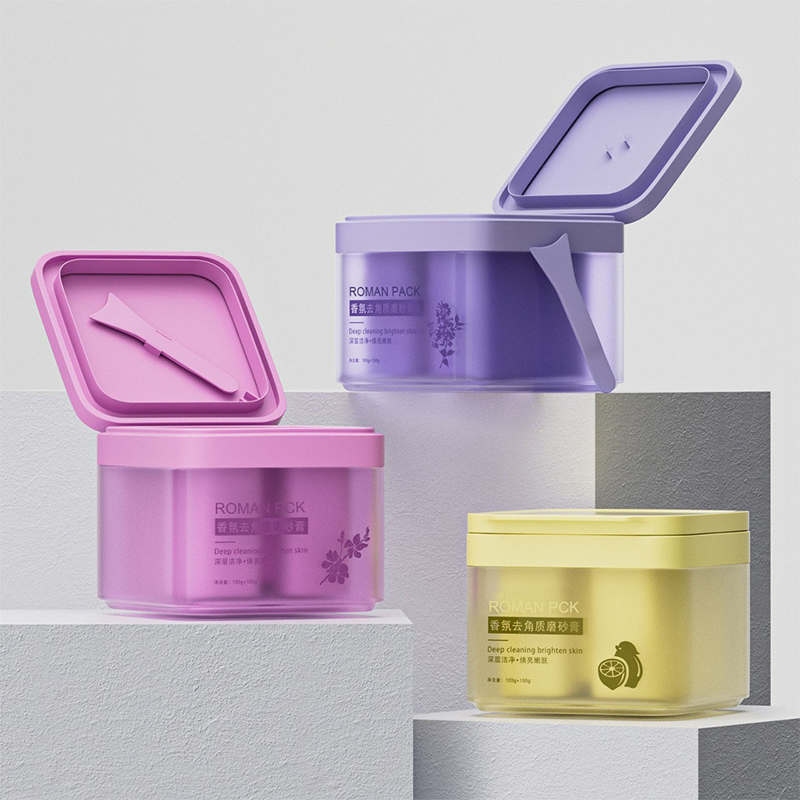 150G 300G Nhựa Vuông Trống Đựng Mỹ Phẩm Dưỡng Da Trắng Da Body Butters Bình Kem Chống Nắng Dưỡng Ẩm Hộp Đựng Có Thìa