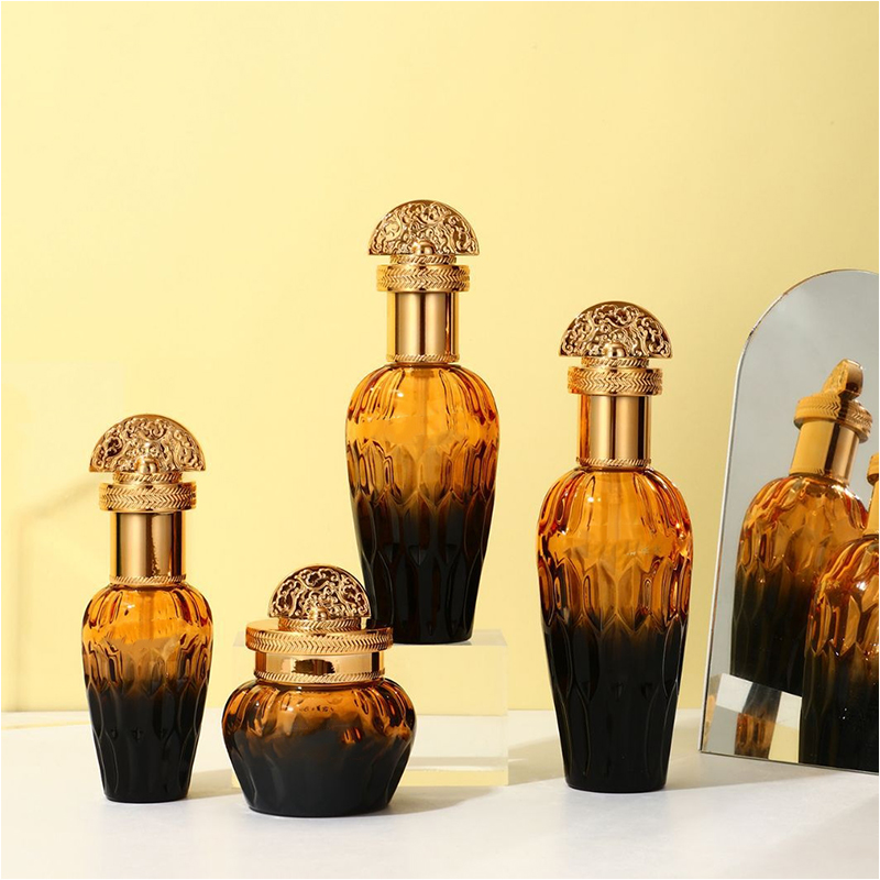 Frosted Clear Glass Bao bì chăm sóc da Hộp đựng mỹ phẩm Chai kem dưỡng da thủy tinh có bơm nhỏ giọt