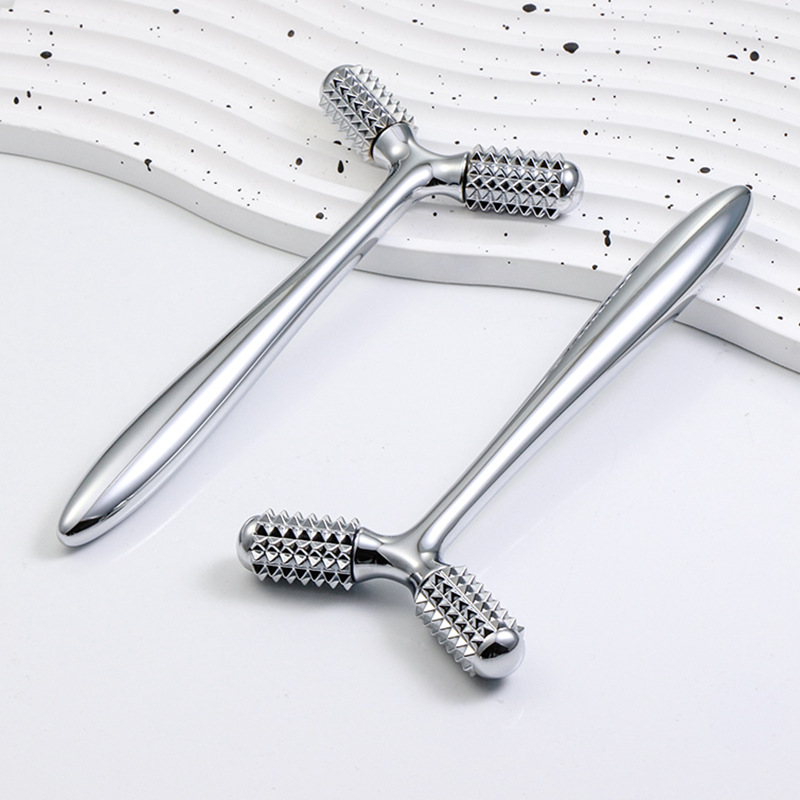 Bộ Quà Tặng Chăm Sóc Sắc Đẹp Hình Chữ Y Con Lăn Mini 3D Tay Cầm Kim Loại Nhà Con Lăn Massage Con Lăn Mặt Thư Giãn Mắt Máy Mát Xa