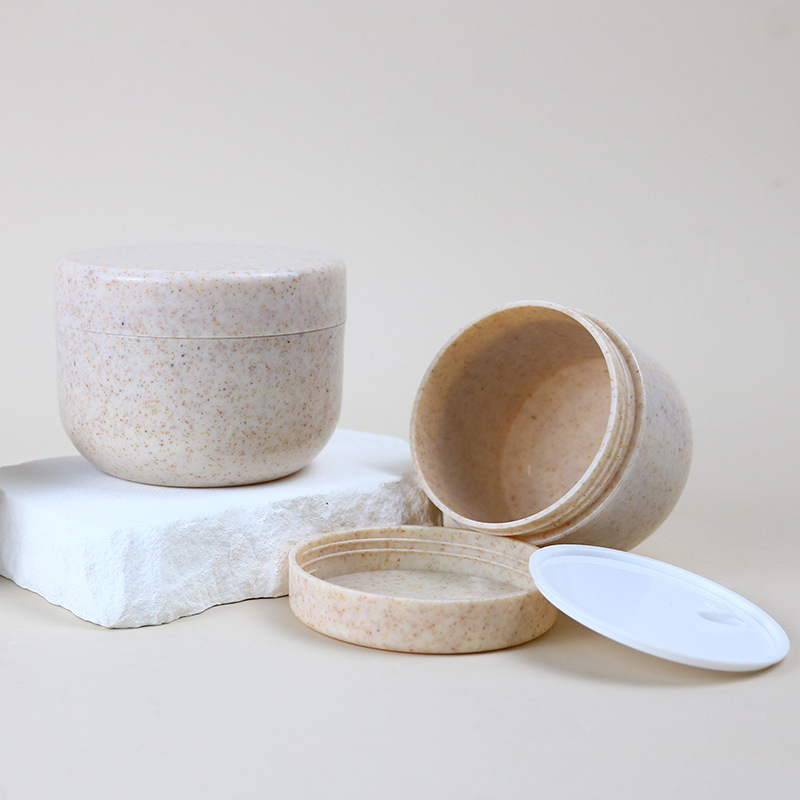 Hộp đựng rơm lúa mì Miệng rộng 80g 120g 200g 250g Chai kem chăm sóc da Mỹ phẩm Kem dưỡng da mặt có nắp đậy