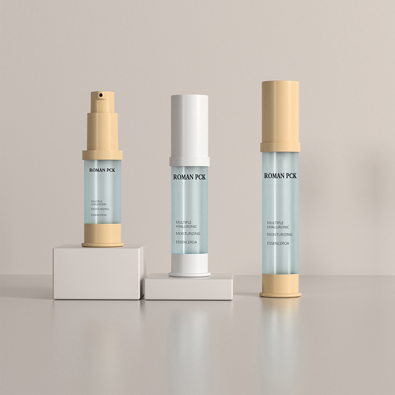 15Ml 30Ml 1oz Frosted Airless Chai Bơm Màu Xanh Hình Dạng Mỏng Hình Trụ Cao Kem Mỹ Phẩm Gel Dành Cho Mặt serum Lotion Blush Gel