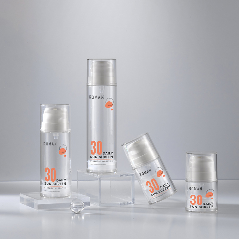 15ml 30ml 50ml 100ml 120ml Chai bơm đóng gói không có không khí màu trắng trong suốt để chăm sóc da Dầu dưỡng thể