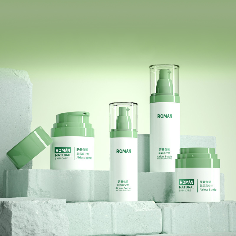 Bao bì mỹ phẩm bằng nhựa Chai kem dưỡng da mặt 30ml 50ml 80ml Bộ chai bơm không có không khí màu xanh lá cây được mạ điện cho chai serum chống lão hóa Bao bì mỹ phẩm bằng nhựa Chai kem dưỡng da mặt 30ml 50ml 80ml Bộ chai bơm không có không khí màu xanh lá cây được mạ điện cho chai serum chống lão hóa