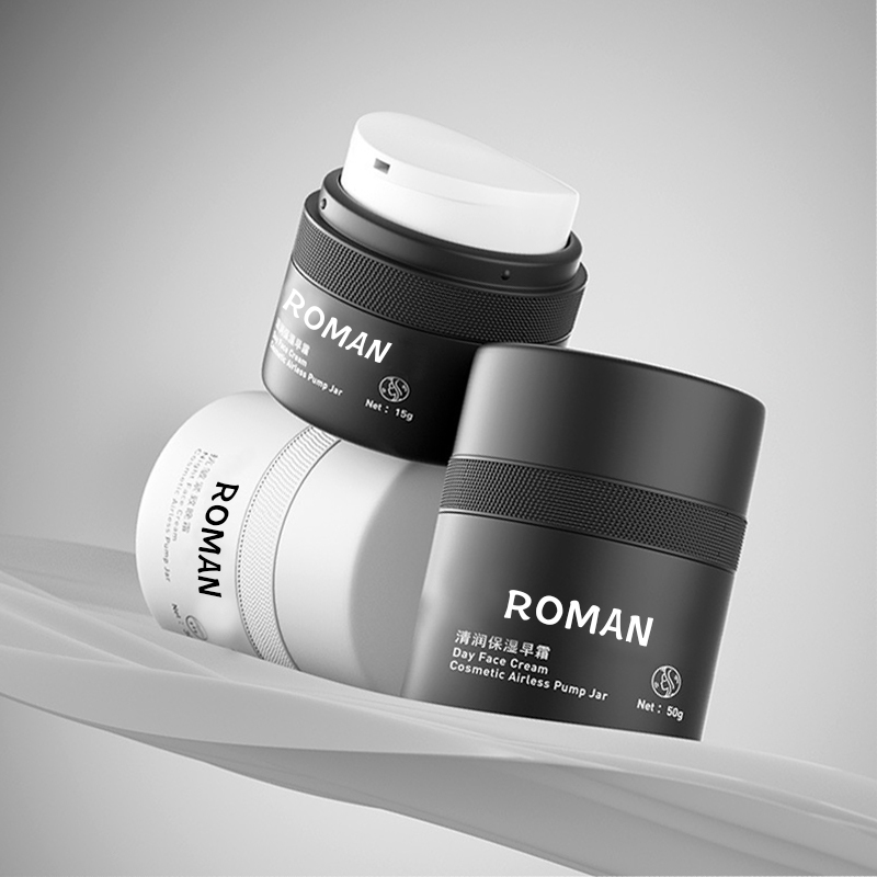 15ml 30ml 50ml White Black Double Wall Empty PP Plastic Refill Press Airless Moisturizer Lotion Cream Serum Bottle With Pump