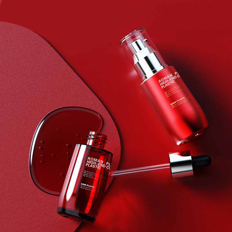 Lọ Dầu Mỹ Phẩm Chai 50Ml Rượu Vang Đỏ PETG Serum Chăm Sóc Da Mặt Chai Nhỏ Giọt Có Ống Nhỏ Giọt Cho Kem Bộ Chai