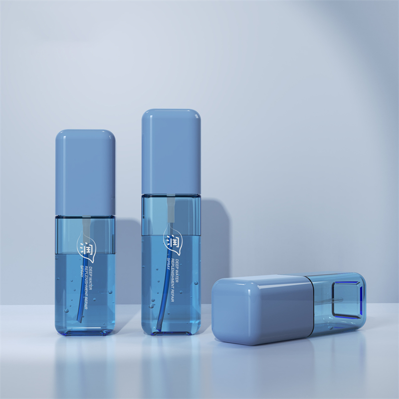 80ml 100ml 120ml Tường dày PET Nhựa Blue Cosmetic Setting Spray Chai dưỡng ẩm nhẹ nhàng