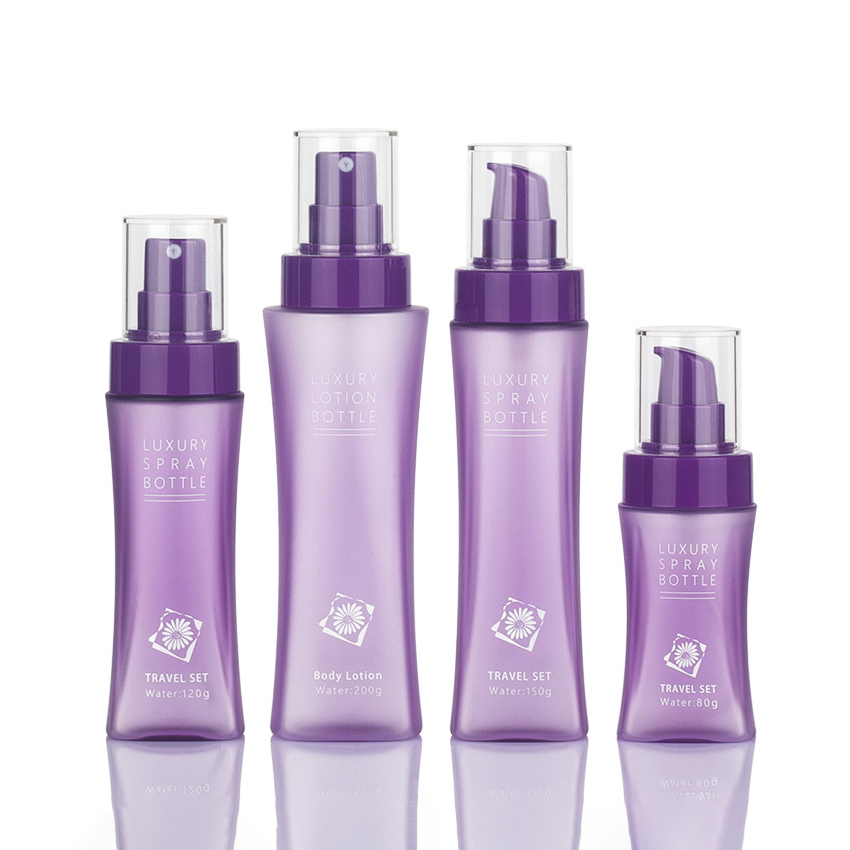 80ml 120ml 150ml 200ml Chai du lịch bằng nhựa dành cho thú cưng hình thắt lưng Thiết kế nổ cho nước dưỡng mực Nước-Kích thước nhỏ Chai xịt tiện lợi