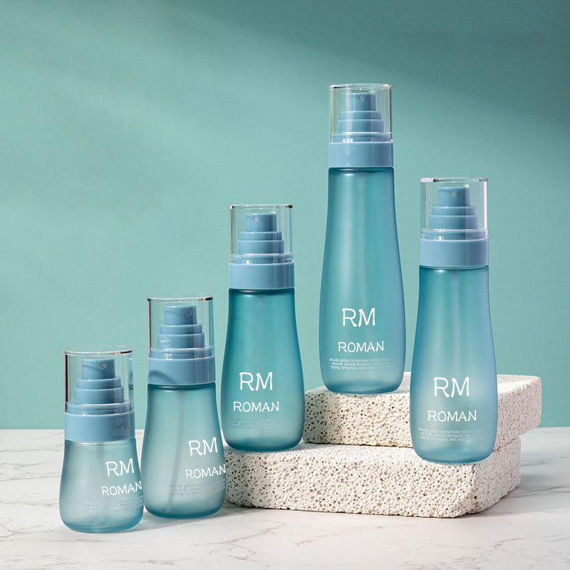 Round Shoulder Skincare Serum Lotion Plastic Bottle 150ml 120ml 100ml 80ml 50ml Cosmetic Bottle with Spray Pump