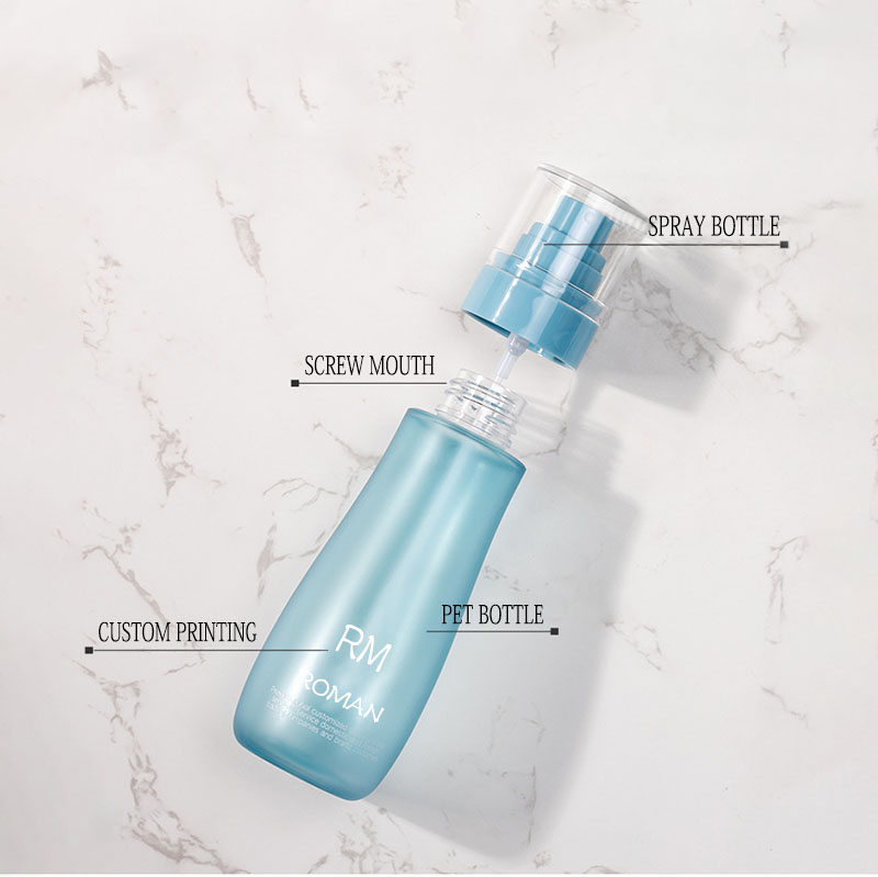 Round Shoulder Skincare Serum Lotion Plastic Bottle 150ml 120ml 100ml 80ml 50ml Cosmetic Bottle with Spray Pump