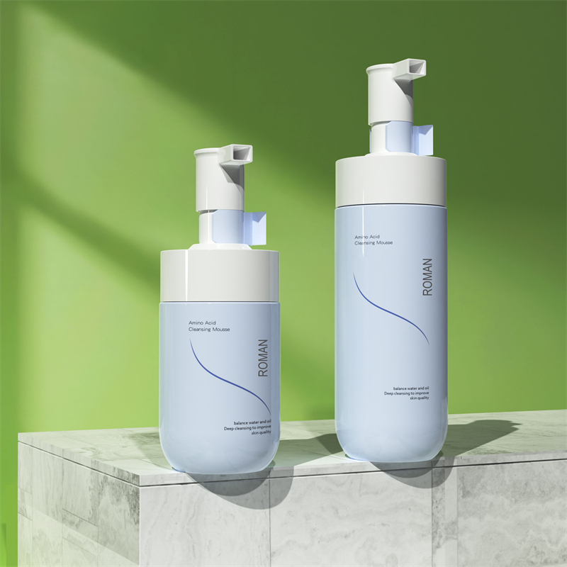 Nhãn hiệu riêng Sữa rửa mặt làm trắng da nhẹ nhàng Mousse Bubble Cleanser Blue PET Foam Pump Chai 150ml 200ml 300ml Nhãn hiệu riêng Sữa rửa mặt làm trắng da nhẹ nhàng Mousse Bubble Cleanser Blue PET Foam Pump Chai 150ml 200ml 300ml