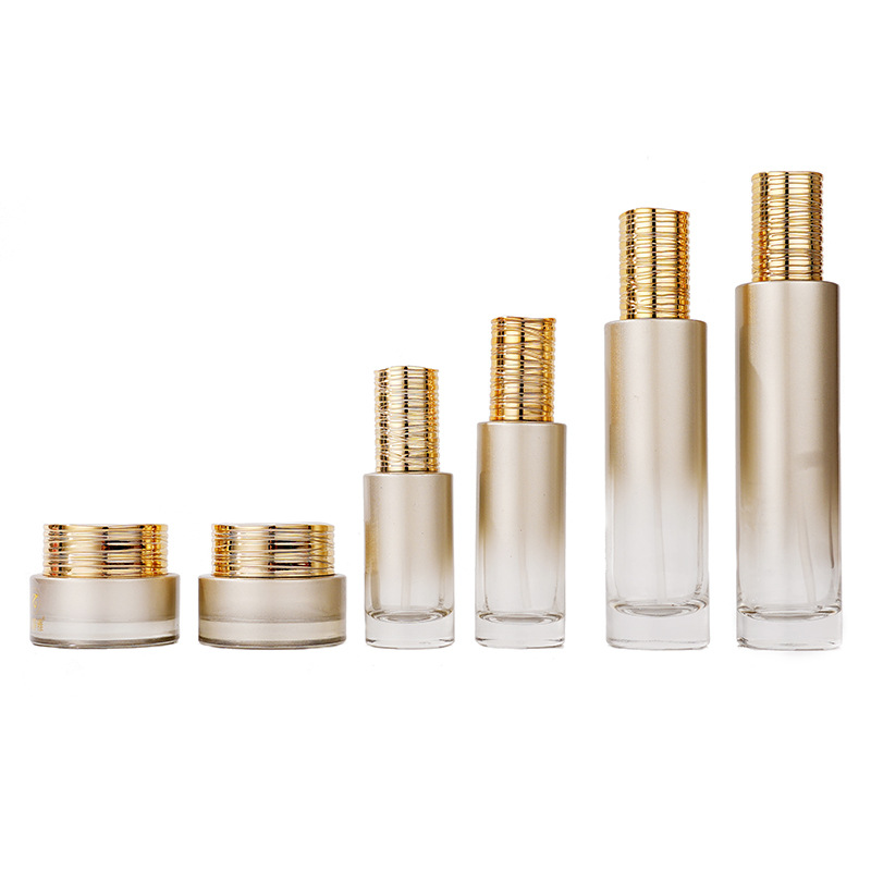 Chai serum thủy tinh có nắp chải mạ điện Chai serum thủy tinh có nắp chải mạ điện