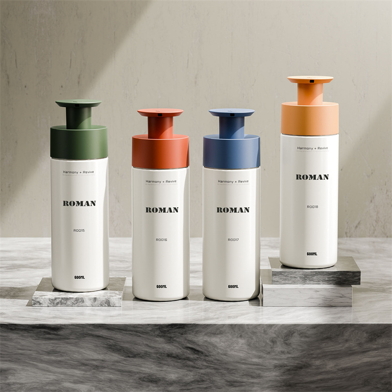 200Ml 300Ml 400Ml 600Ml Nhựa PET Chai Bơm Tròn Dùng Cho Dầu Gội Sữa Tắm Sữa Tắm Dạng Lỏng Xà Phòng Rửa Tay sữa Tắm Bao Bì