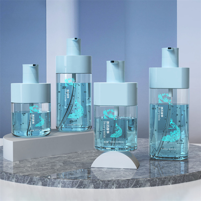 Luxury 300ml 500ml Sữa tắm toàn thân hình bầu dục Chai bơm kem dưỡng da cho người lớn Trẻ em Sữa tắm dưỡng ẩm Kem dưỡng da Làm trắng bong bóng Tính năng Axit amin