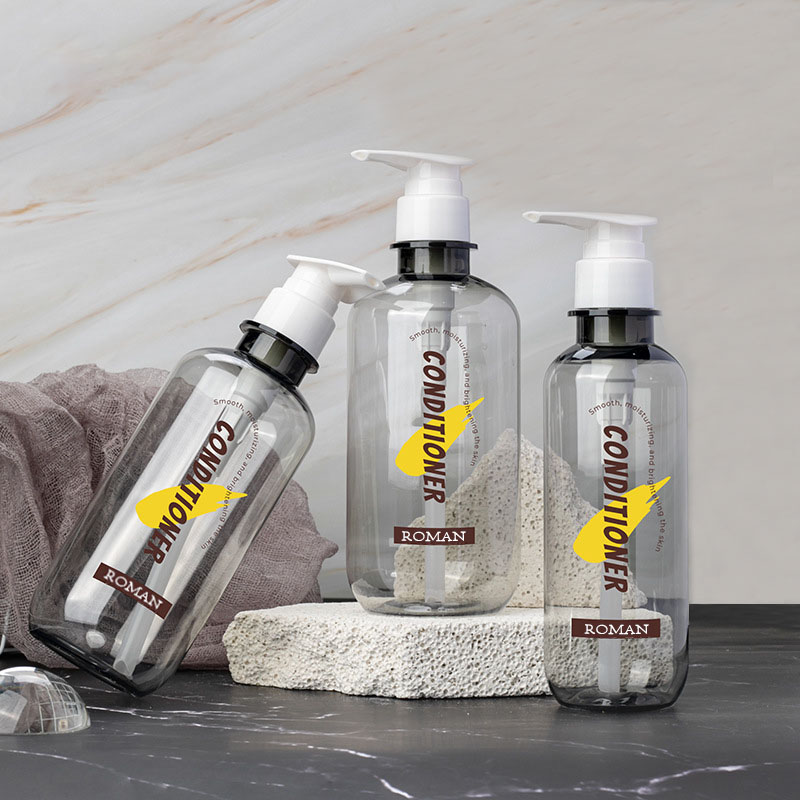 Nhựa Rỗng Lotion Chai 300Ml 400Ml 500Ml 600Ml PET Boston Dầu Gội Tròn Dầu Xả Chai Sữa Tắm hộp Đựng Chai Bơm