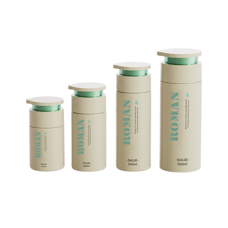 Chai kem chăm sóc da vai tròn phẳng 150ml 200ml 300ml 500ml Kem dưỡng da trẻ em Bao bì dầu gội và sữa tắm Chai kem dưỡng da tay