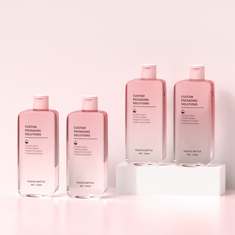 250ml Flat Massage Dưỡng Ẩm Chai Kem Sữa Rửa Mặt Sữa Tắm Sữa Tắm Hộp Đựng Sữa Tắm Dầu Gội Chai Chống Nắng