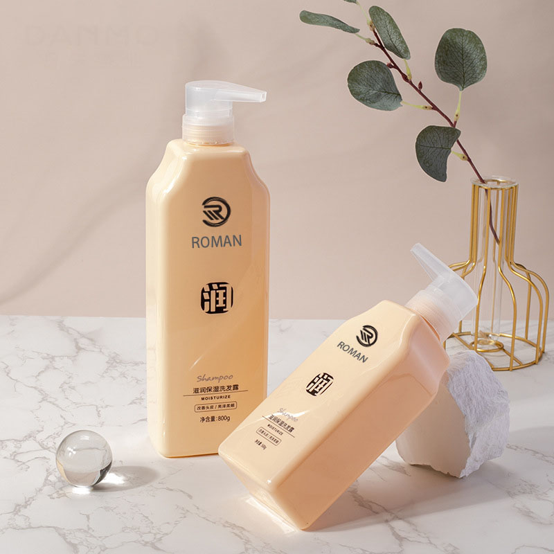 500Ml 800Ml Nhựa Màu Vàng Sữa Dưỡng Thể Bơm Nhựa PET Mỹ Phẩm Cảm Ứng Mềm Mại Cảm Giác Dầu Gội Bóp Chai