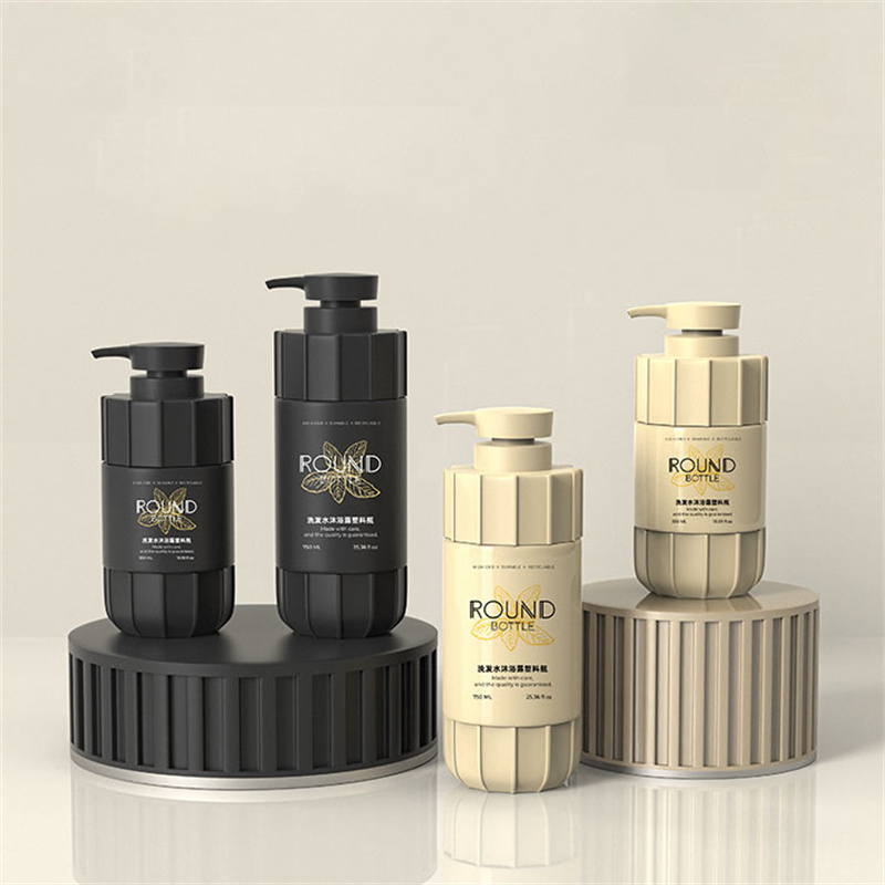 Màu Đen Mờ 550 Ml 600 Ml 700 Ml 750 Ml Thú Cưng Dải Nhựa Thành Dày Nhựa Lotion Bơm Chai bụi Suncream Dầu Gội Sữa Tắm